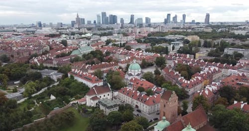 Aerial view of Vilnius Old Town, Lithuania. You can appreciate the roofs with their typical red colo