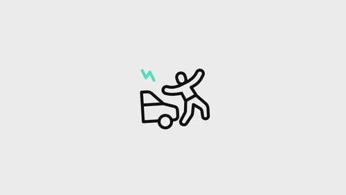 Minimalist Car Accident Line Icon Animation