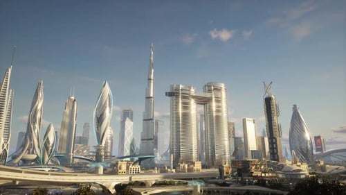 Futuristic Urban Landscape Animation with Advanced Architecture