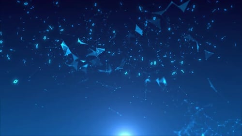 Futuristic Digital Technology Background with Binary Code and Plexus Network