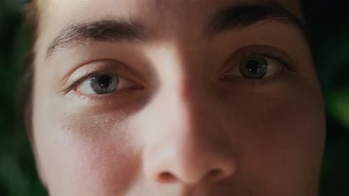 Close Up Shot of a Young Adult's Face