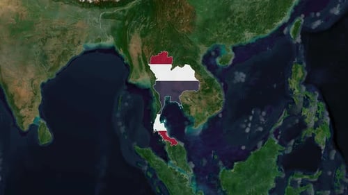 Animated Map Reveal of Thailand Flag