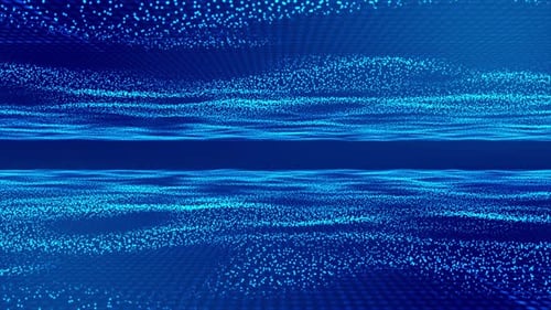 Rede de ondas de partículas azuis 4K | Loop de fundo de tecnologia de fluxo de dados digital abstrato