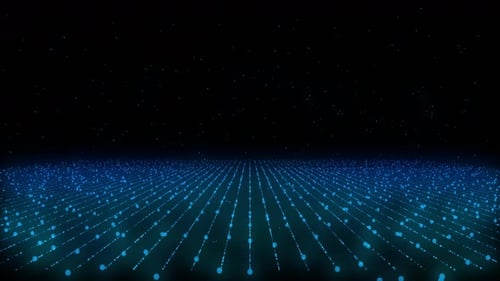 Digital Data Cyber Cyberspace Technology HUD Grid Video News Studio Wave Lines Background