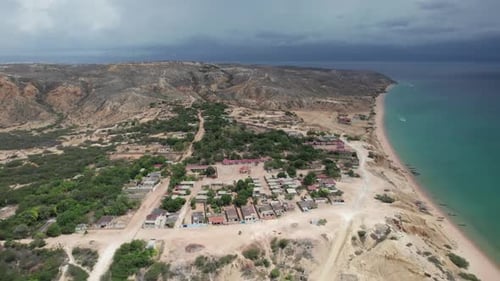 Astonishing Aerial View of Araya Village at the Seaside