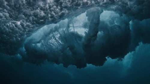 Crystal Clear Wave Breaks in the Ocean on the Maldivian Shore