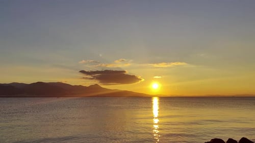 Calm Ocean Sunset Beach