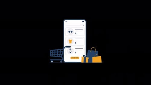 Animated Online Shopping Mobile E-commerce App