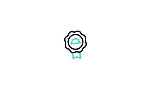 Animated Food Quality Award Line Icon Reveal