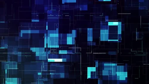 Futuristic Digital Grid Data Flow Background Loop
