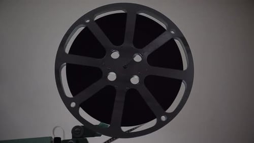 Vintage Film Reel on a Movie Projector