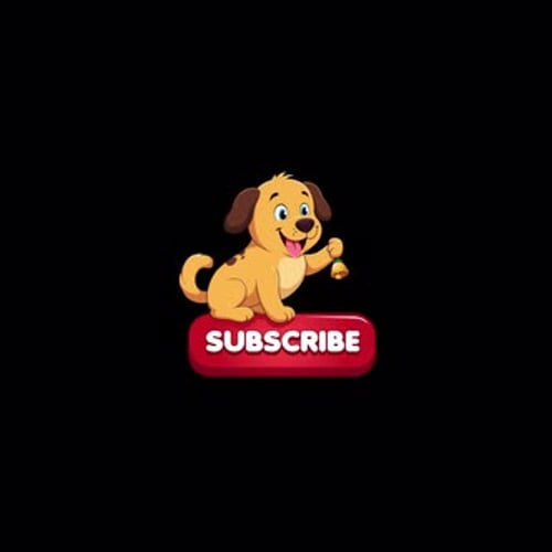 Cute Dog Animated Subscribe Button with Notification Bell