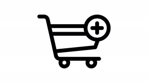 Animated Shopping Cart Plus Icon Reveal