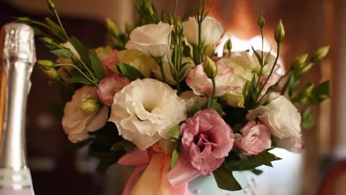 Elegant Flowers and Champagne for Celebration