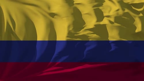 Colombia Flag Waving Seamless Loop