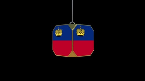 3D Liechtenstein Flag Animation with Assembly and Disassembly Effect