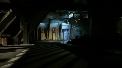 Futuristic Gritty Industrial Corridor Flythrough