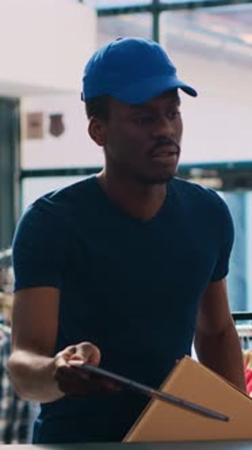 Courier in Delivery Uniform