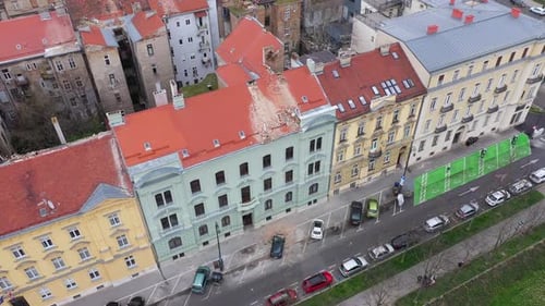 Earthquake in Zagreb, during COVID19 Corona Virus - Aerial footage