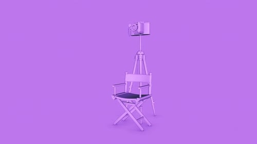Minimalist 3D Rotating Camera and Director Chair Loop