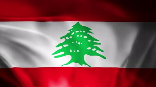 Realistic Waving Flag of Lebanon Seamless Loop