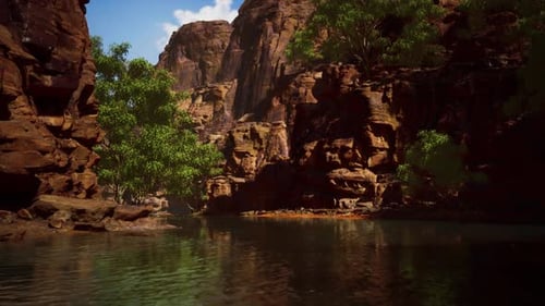 Colorado River with Gorgeous Sandstone Walls and Canyons