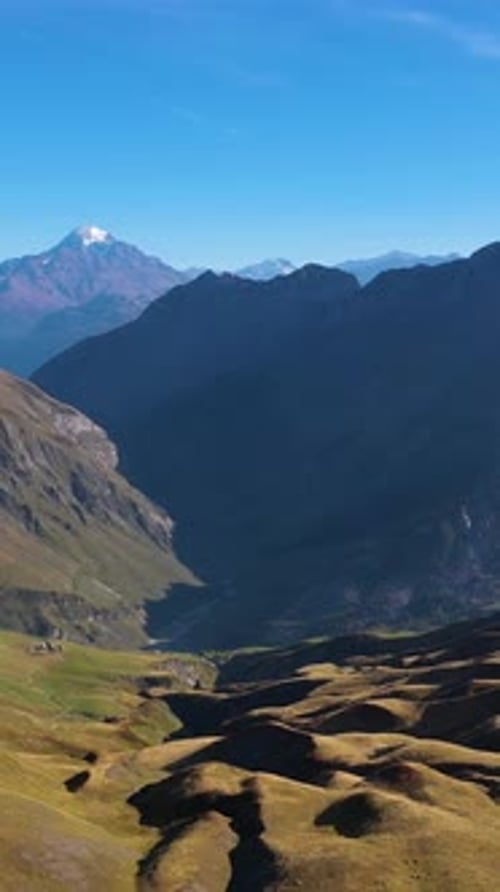 Col Croix Du Bonhomme French Alps France Aerial View Vertical Video