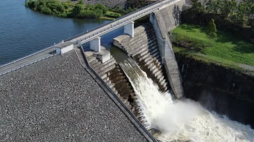 Dam Overflow Flooding Floodgate Open