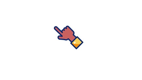 Animated Flat Design Hand Pointer Click Icon