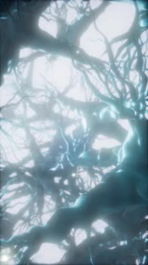 Abstract Neural Network with Glowing Blue Energy Flow Animation