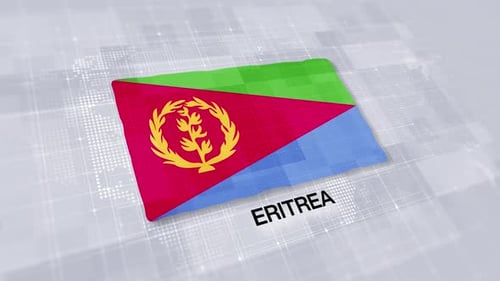 Eritrea Flag Waving in Corporate Global Digital Animation