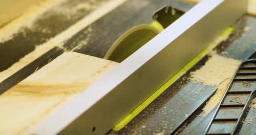 Circular Saw in Carpentry Workshop