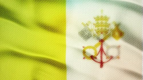 Vatican City Flag Waving in Realistic Fabric Motion Loop