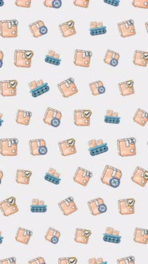 Modern Seamless Animated Delivery Logistics Icons Pattern