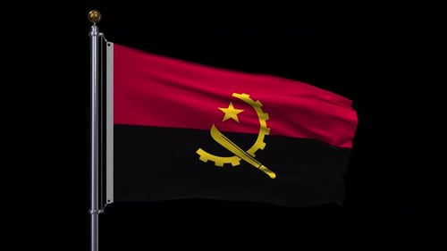 Realistic Angola National Flag Waving Animation