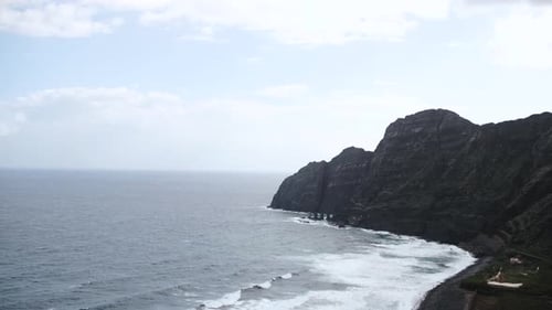 Incredible Aerial View From Drone on Mountain with Ocean Scenery of the Volcanic Island of Tenerife
