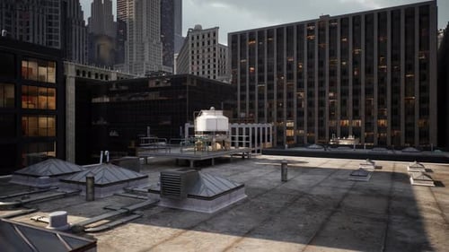 Un paisaje urbano capturado desde la azotea de un edificio