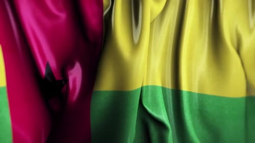 Waving Flag of Guinea-Bissau Seamless Loop