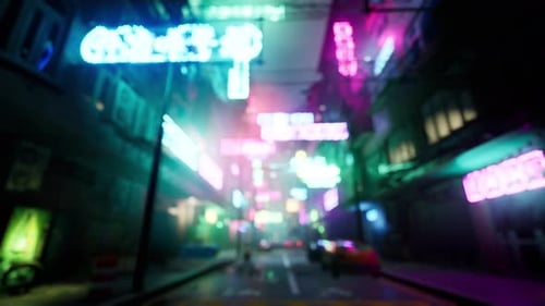 Defocused City Lights at Night