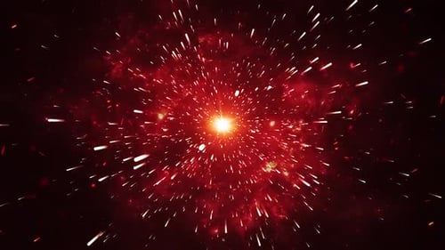 Celestial explosion or the Big Bang.