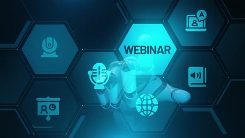 Animación de pantalla táctil del webinar