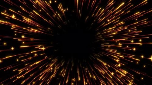 Fliegende funkelnde und glänzende Goldpartikel und funkelnde Sterne, Partikelexplosion