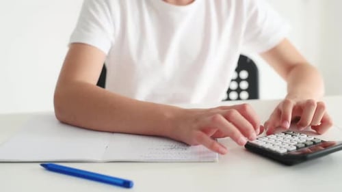 Child with Calculator