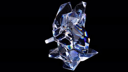 3D-abstrakter gezackter transparenter Eiskristallfelsen