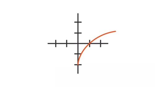 Animated logarithm graph icon