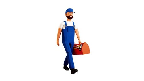 Handyman con caja de herramientas