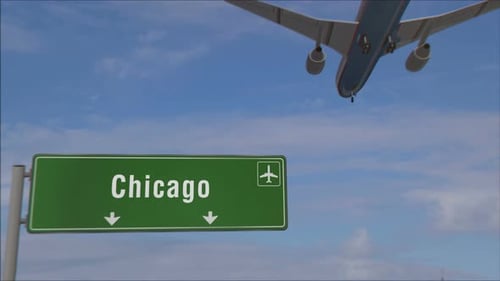 Flugzeuglandung und Ankunft in Chicago