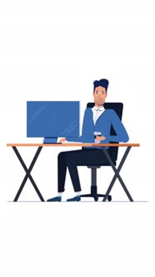 Man Working An Office Vertical