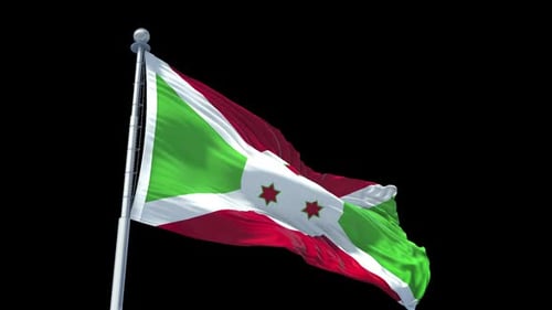 Realistic Waving Flag of Burundi Animation