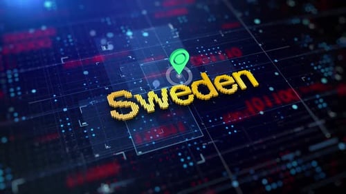 Pixelated Name Of The Country Sweden
